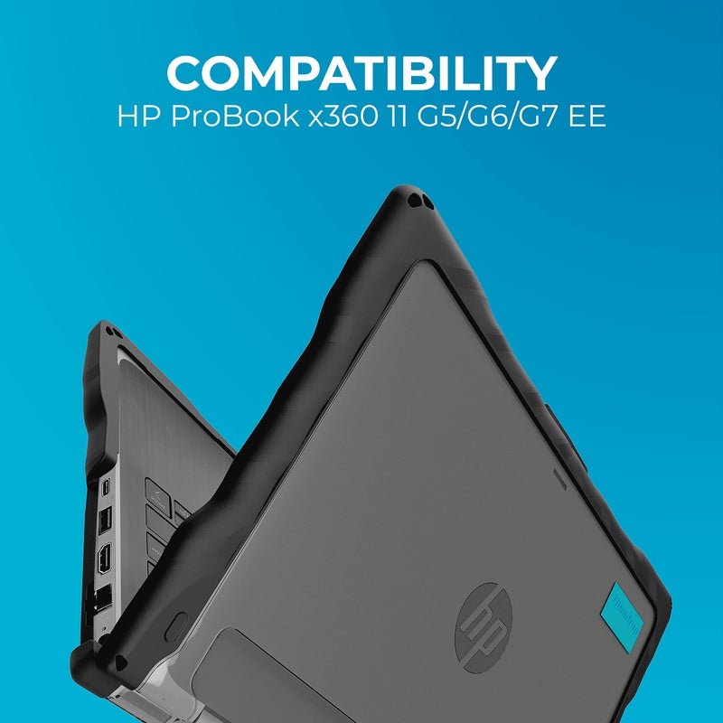 Gumdrop Cases Gumdrop DropTech Laptop Case Fits HP ProBook x360 11 G5/G6/G7 EE. Designed for K-12 Students, Teachers, and Classrooms â€“ Drop Tested, Rugged, Shockproof Bumpers for Reliable Device Protection â€“ Black - Image 2